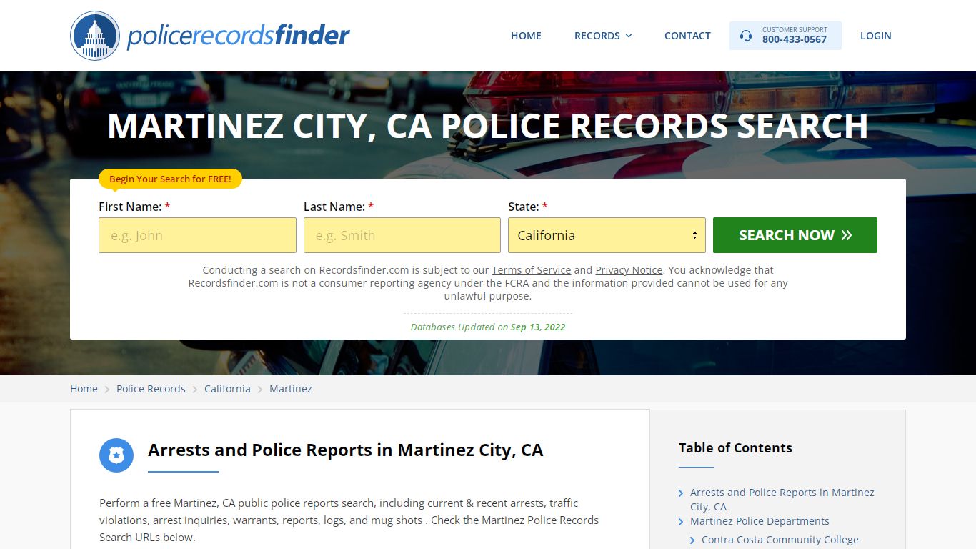 Martinez, Contra Costa County, CA Police Reports & Police Department ...